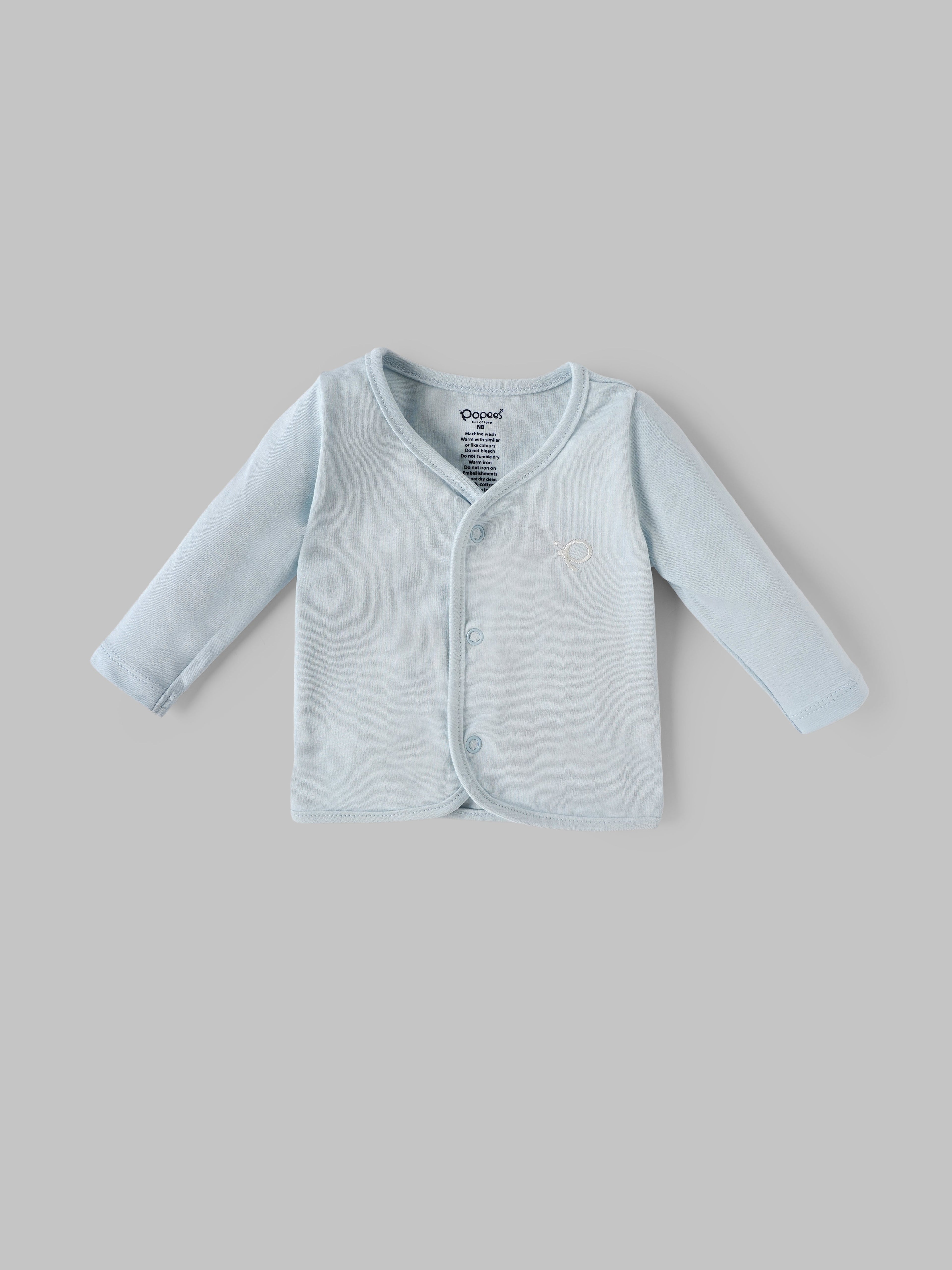 Popees Baby Unisex Cotton Front Open Jabla Pack of 2 | Tiny Baby, Newborn - 6M