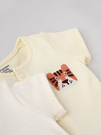 Popees Half Sleeve Front Open Jhabla Top(0-6 Months)for New Babies Made of Organic Bamboo Cotton Fabric