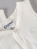 Popees Baby Unisex Cotton Jhabla Pack of 2|Soft Sleeveless Front Button Newborn Top |Tiny Baby, NB–6M