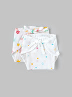 Popees Baby Cotton Muslin Nappy Pack of 2|Soft Tie-Up Reusable Cloth Diaper for Newborns