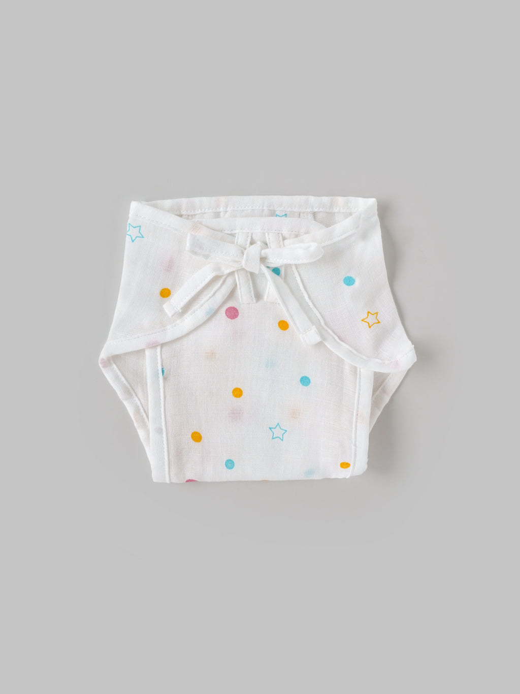 Popees Baby Cotton Muslin Nappy Pack of 2|Soft Tie-Up Reusable Cloth Diaper for Newborns