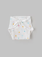 Popees Baby Cotton Muslin Nappy Pack of 2|Soft Tie-Up Reusable Cloth Diaper for Newborns