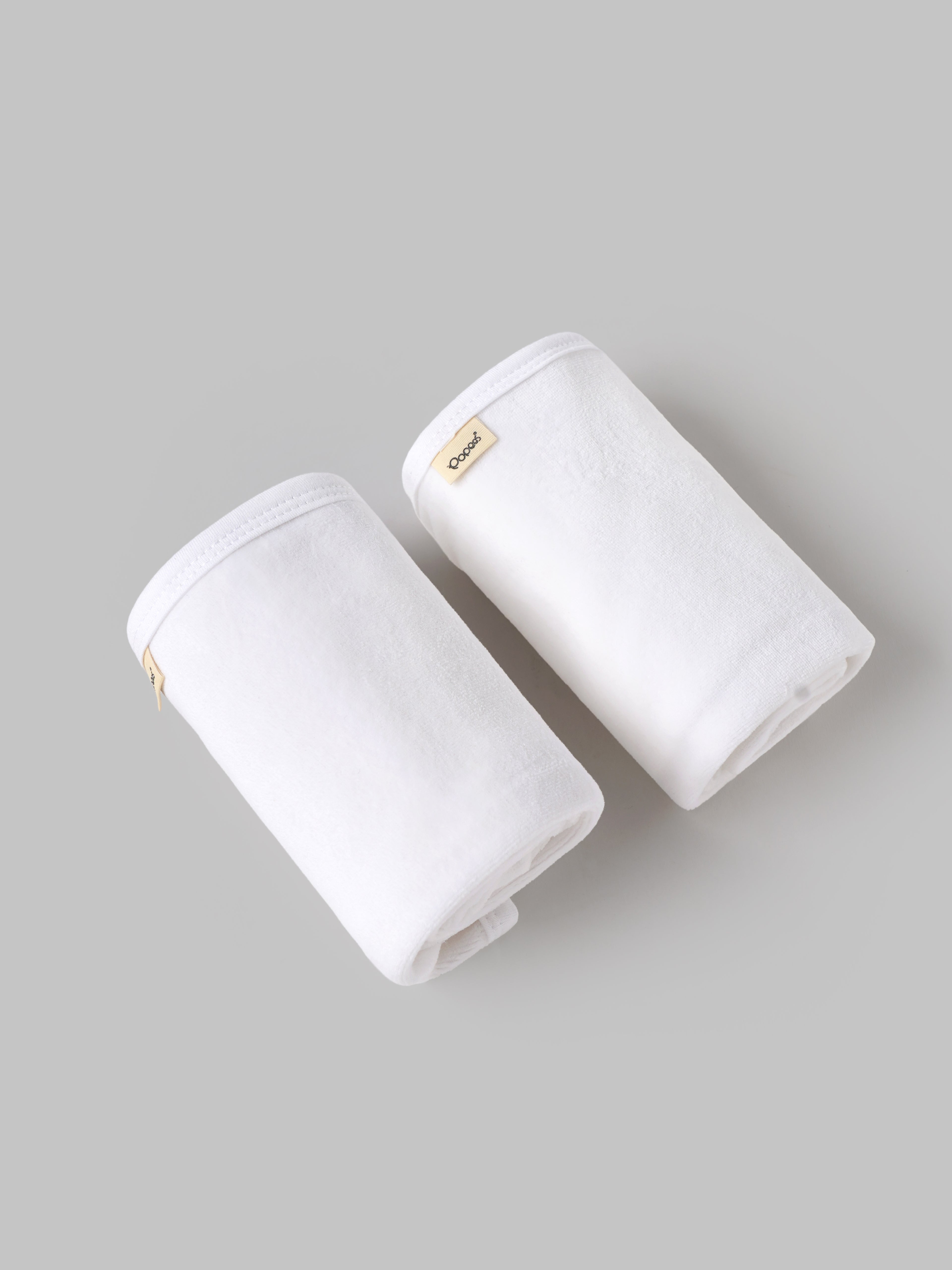 Popees Baby Terry Cotton Towel Pack of 2 | Soft & Absorbent White Newborn Baby Wrap
