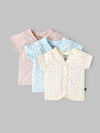 Popees Baby Girls Cotton Front Open Jabla Pack of 3 | Newborn (0–1 Months)