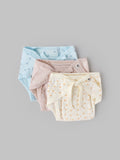 Popees Baby Printed Cotton Nappy Pack of 3 |Soft Tie-Up Diaper Cover |Newborn 0–1M