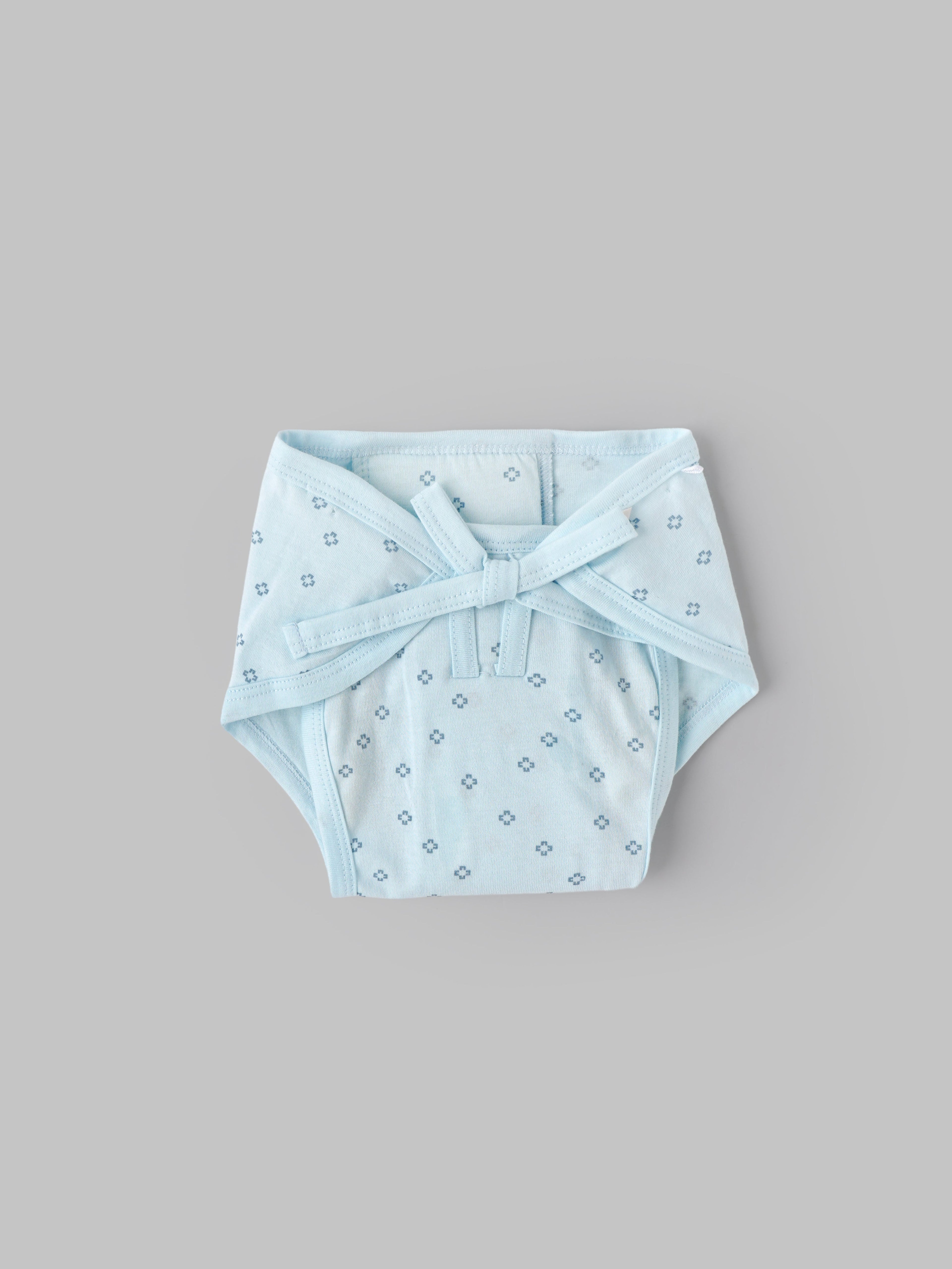 Popees Baby Printed Cotton Nappy Pack of 3 |Soft Tie-Up Diaper Cover |Newborn 0–1M