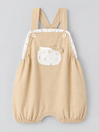 Popees Baby Girls Soft & Stylish Floral Printed Dungaree Set | Cute Ruffle Sleeve Top with Bow Detail Pocket & Matching Dungaree | 6-18 Months