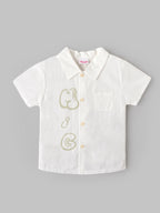 Popees Baby Boys Stylish Printed Shirt & Shorts Set | Half Sleeve Collared Shirt with Front Pocket & Matching Shorts | Comfortable Casual Wear Set | 9 Months– 4 Years