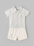 Popees Baby Boys Striped Shirt and Shorts Set| 9 Months–4 Years