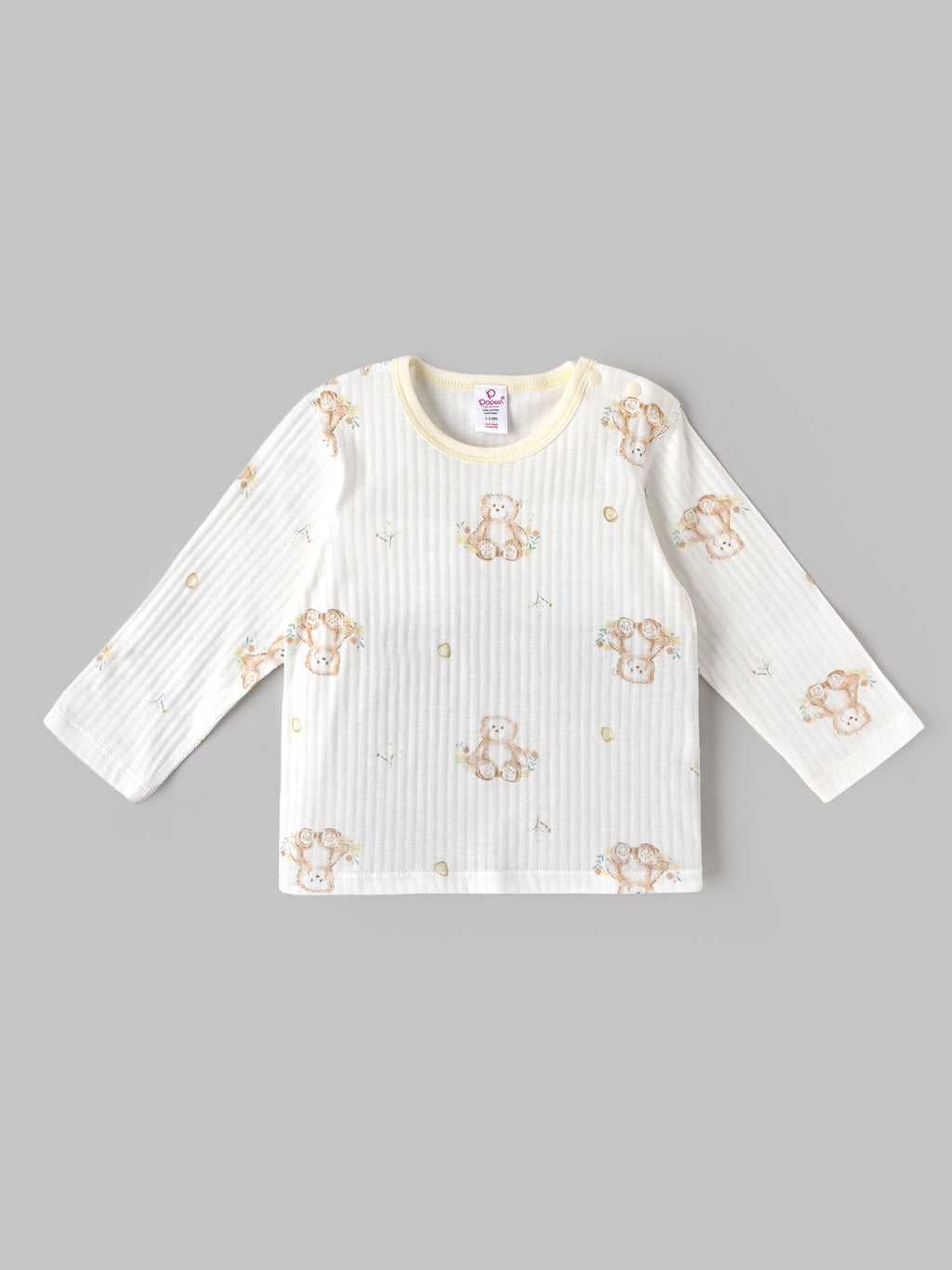 Popees Baby Boys Soft & Comfortable Teddy Bear Printed Top & Pant Set | Full Sleeve Ribbed Top with Matching Pants | 1–4 Years