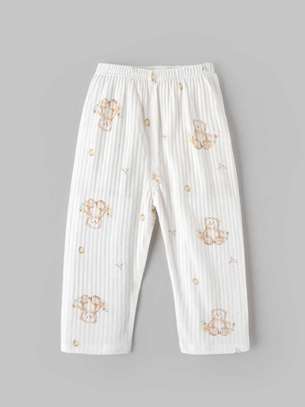 Popees Baby Boys Soft & Comfortable Teddy Bear Printed Top & Pant Set | Full Sleeve Ribbed Top with Matching Pants | 1–4 Years