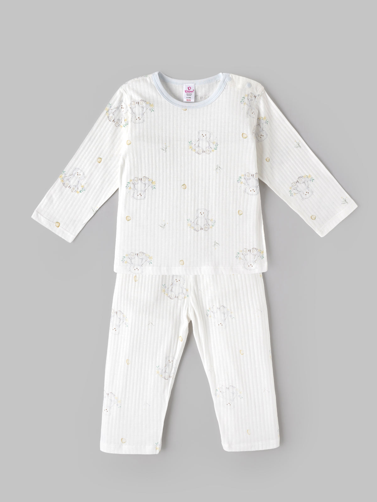 Popees Baby Girls Soft & Comfy Teddy Printed Full Sleeve T-Shirt & Pant Set|1- 4 Years