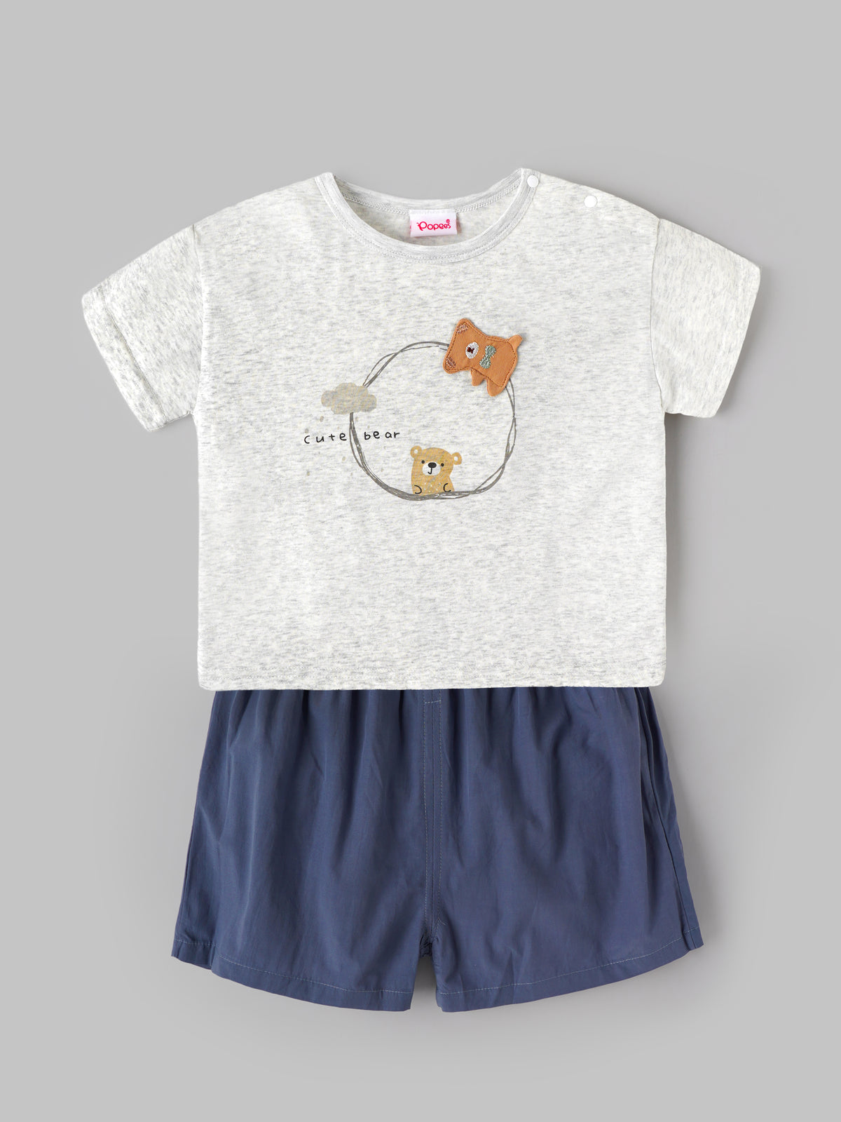 Popees Baby Boys Cute Bear Printed COORDINATED SET| Soft Half Sleeve Top with Comfortable Matching Shorts | Stylish Casual Wear Set | 3 – 6 Years
