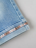 Popees Baby Girls Blue Denim Jeans | Elasticated Waist | 3-36 Months