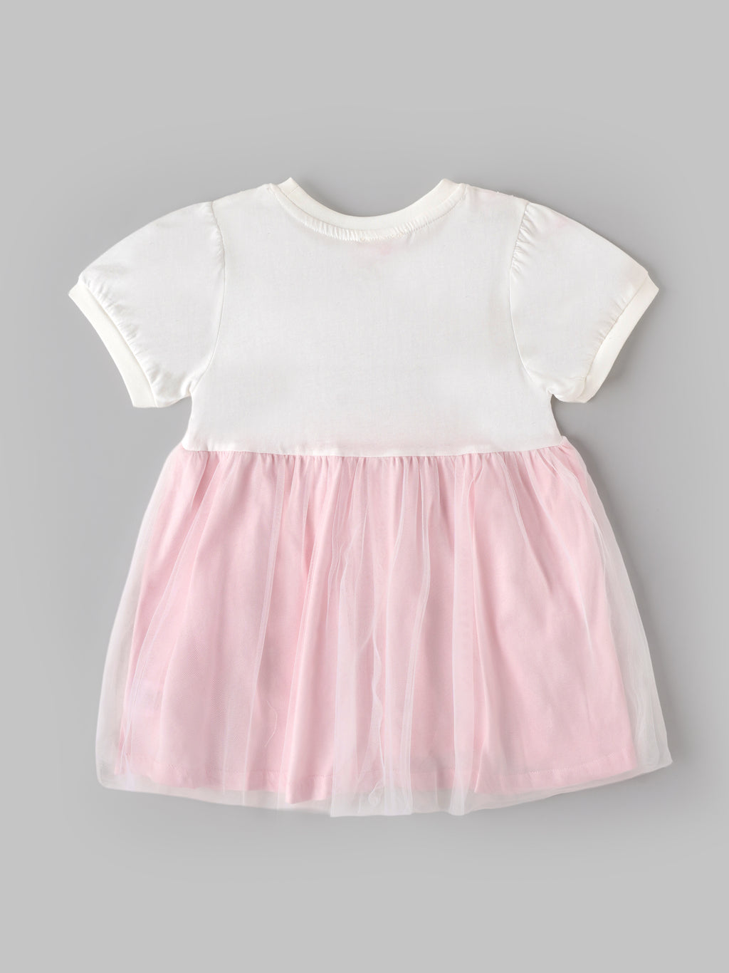 Popees Baby Girls Soft & Stylish Dress | Cute Short Sleeve Dress with Lace Straps & Layered Tulle Skirt | Comfortable Casual & Party Wear | 6 Months–4 Years