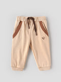 Popees Baby Boys Comfortable Jogger Pants | Elastic Waist Cotton-Blend Joggers with Drawstring & Side Pockets |3-24 Months