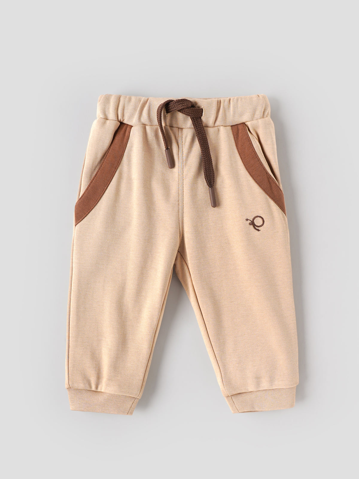 Popees Baby Boys Comfortable Jogger Pants | Elastic Waist Cotton-Blend Joggers with Drawstring & Side Pockets |3-24 Months