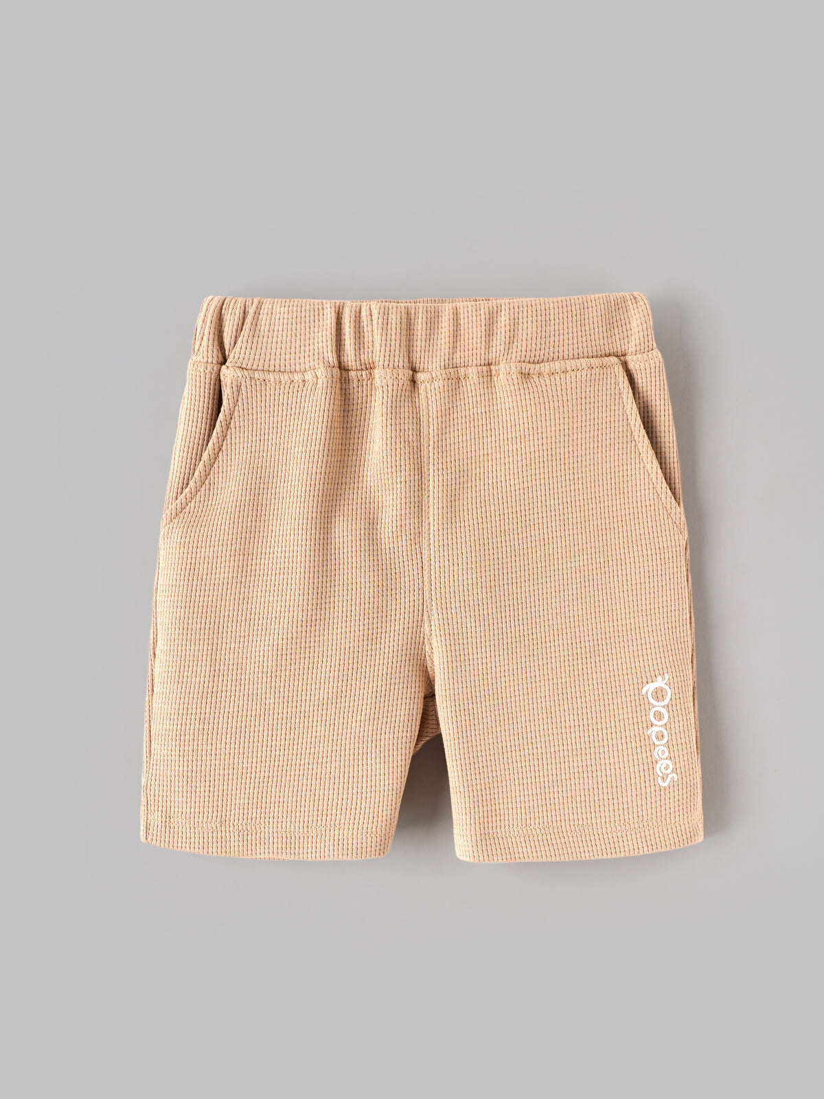 Popees Baby Boys Stylish Beige Shorts | Soft & Comfortable Textured Shorts with Elasticated Waistband & Side Pockets |  3-24 Months