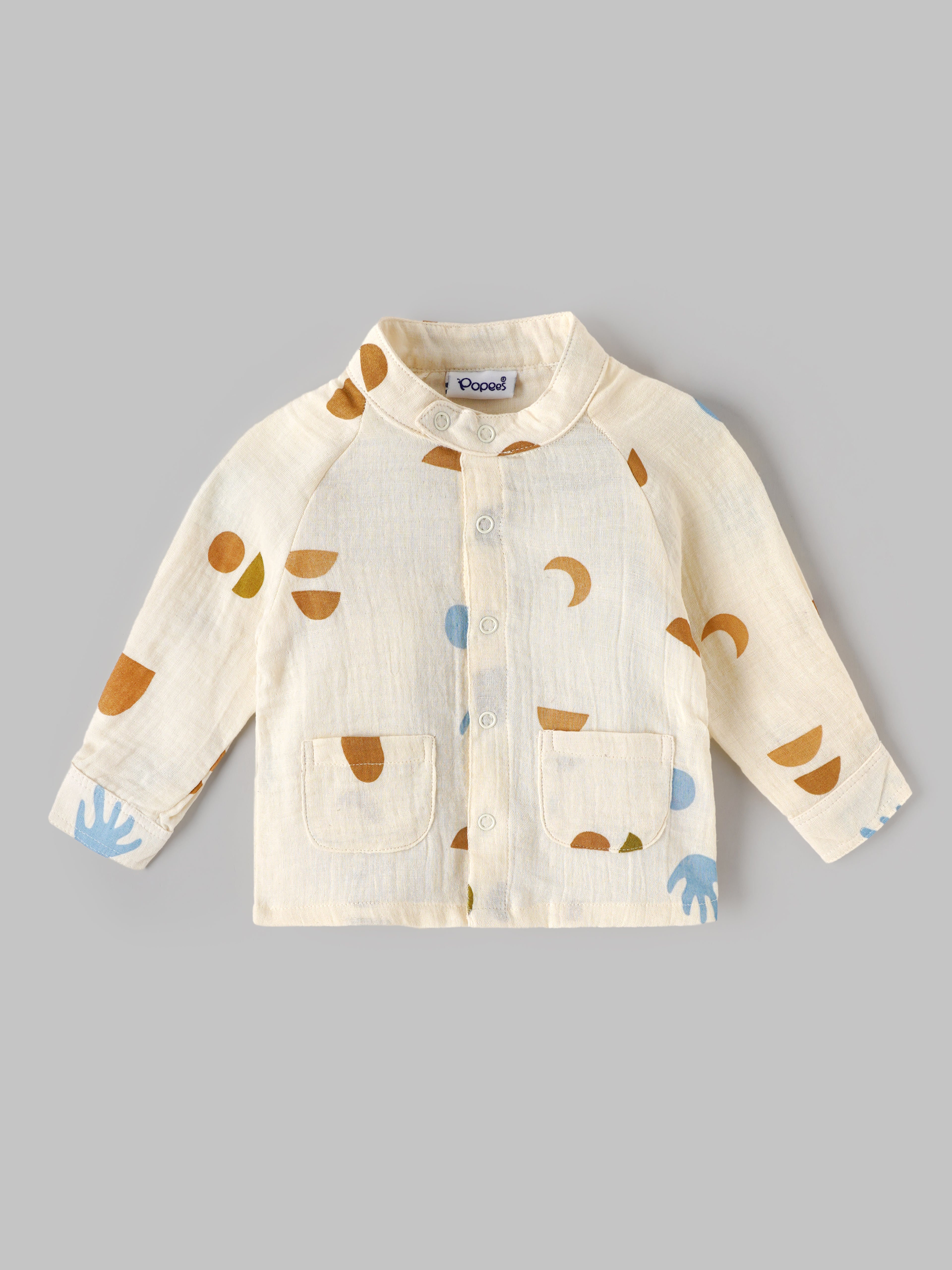 Popees Soft Cotton Printed  Co-Ord Set for Boys | Full Sleeve Shirt & Pants 3-24 Months