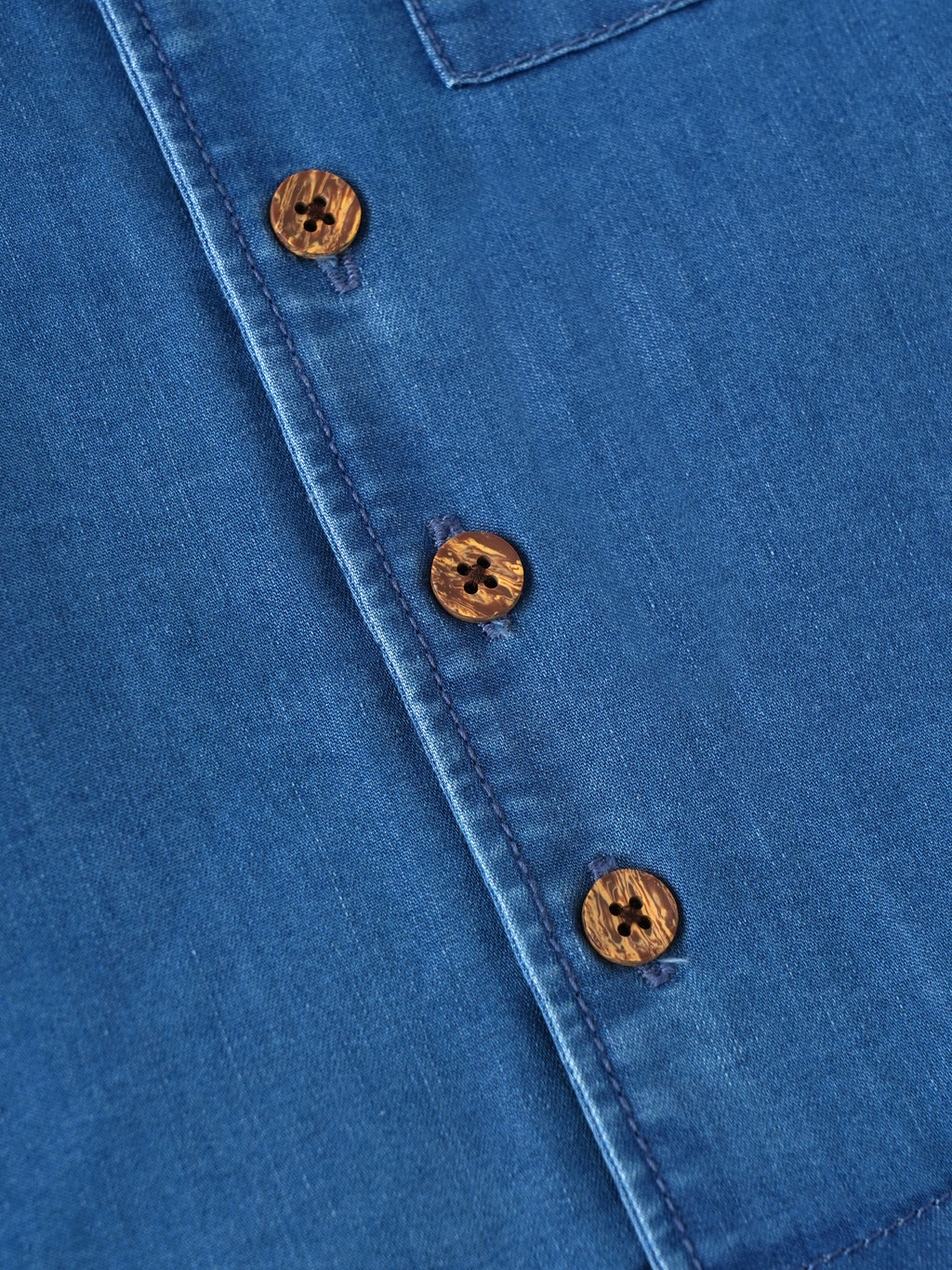 Popees Baby Boys Stylish Denim-Style Half Sleeve Shirt | Soft & Comfortable Collared Shirt with Front Pocket & Wooden Buttons | Casual Everyday Wear|3-36 Months