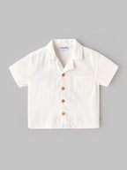 Popees Baby Boys Stylish Corduroy Shirt | Soft Half Sleeve Collared Shirt with Front Pocket | 3-24 Months