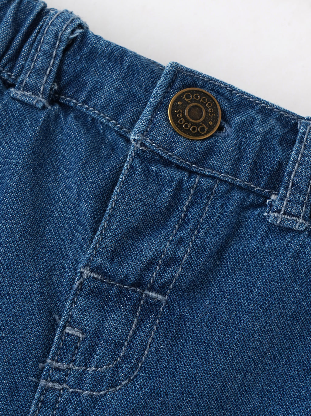 Popees Baby Boys Stylish Denim Shorts with Elasticated Waist | Comfortable Casual Shorts with Front Pockets | Blue(3-24 Months)