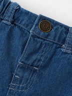 Popees Baby Boys Stylish Denim Shorts with Elasticated Waist | Comfortable Casual Shorts with Front Pockets | Blue(3-24 Months)