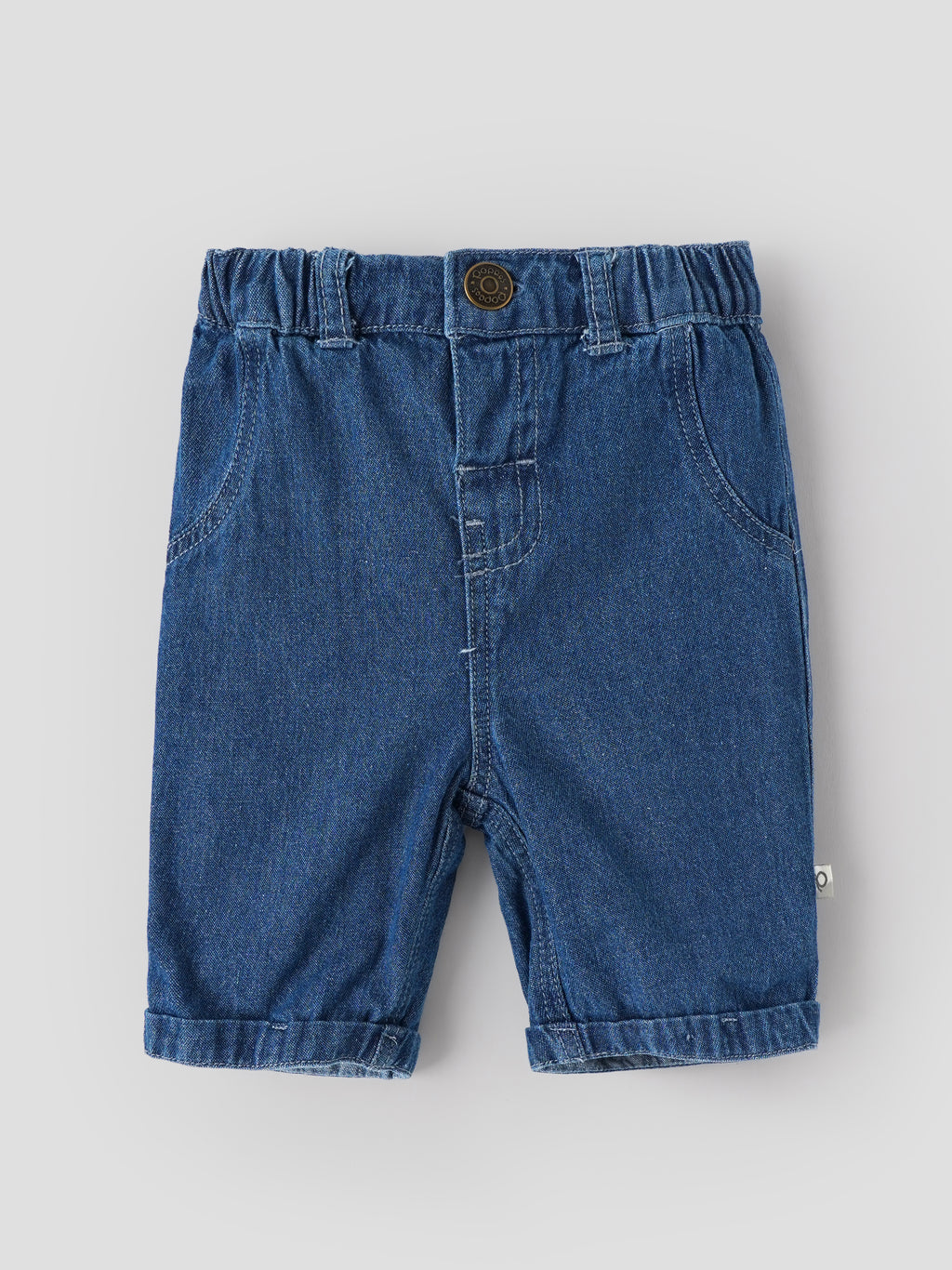 Popees Baby Boys Stylish Denim Shorts with Elasticated Waist | Comfortable Casual Shorts with Front Pockets | Blue(3-24 Months)