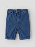 Popees Baby Boys Stylish Denim Shorts with Elasticated Waist | Comfortable Casual Shorts with Front Pockets | Blue(3-24 Months)