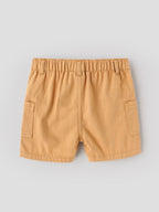 Popees Baby Boys Cotton Casual Shorts | Solid Beige Shorts with Elasticated Waist & Side Pockets | 3-24 Months
