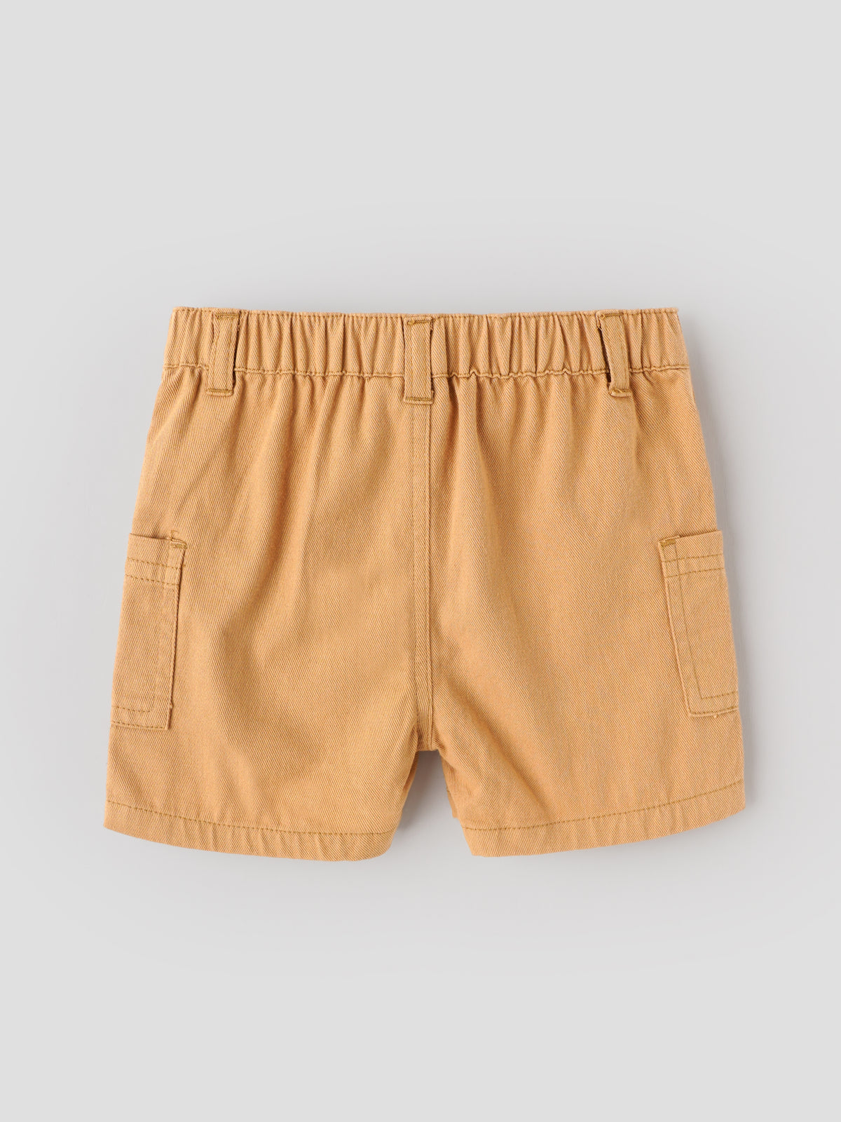 Popees Baby Boys Cotton Casual Shorts | Solid Beige Shorts with Elasticated Waist & Side Pockets | 3-24 Months