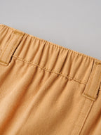 Popees Baby Boys Cotton Casual Shorts | Solid Beige Shorts with Elasticated Waist & Side Pockets | 3-24 Months