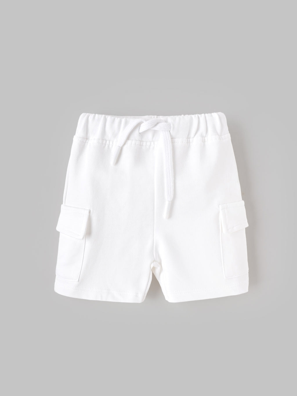 Popees Baby Boys Stylish T-Shirt & Cargo Shorts Set | Soft Cotton Half Sleeve Printed T-Shirt with Pocket Detail Shorts | White | Casual Wear| 3-24 Months