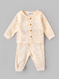 Popees Baby Boys Printed Full Sleeve Co-Ord Set | Soft Cotton Button-Front Top & Pants | Comfortable Everyday Wear | 3–24 Months
