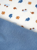 Popees Baby Organic Bamboo Cotton Printed T-Shirt & Shorts Set | Boys | White & Blue | 3–24 Months