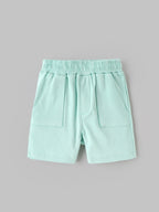 Popees Baby Boys White T-Shirt and Mint Green Shorts Set |Printed Half Sleeve |3-24 months