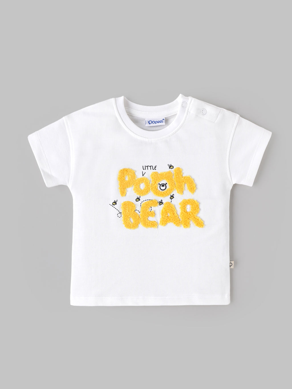 Popees Baby Boys Soft & Stylish Printed T-Shirt | Half Sleeve Round Neck T-Shirt with Cute "Little Honey Bear" Print | Comfortable Casual Wear | 3-24 Months