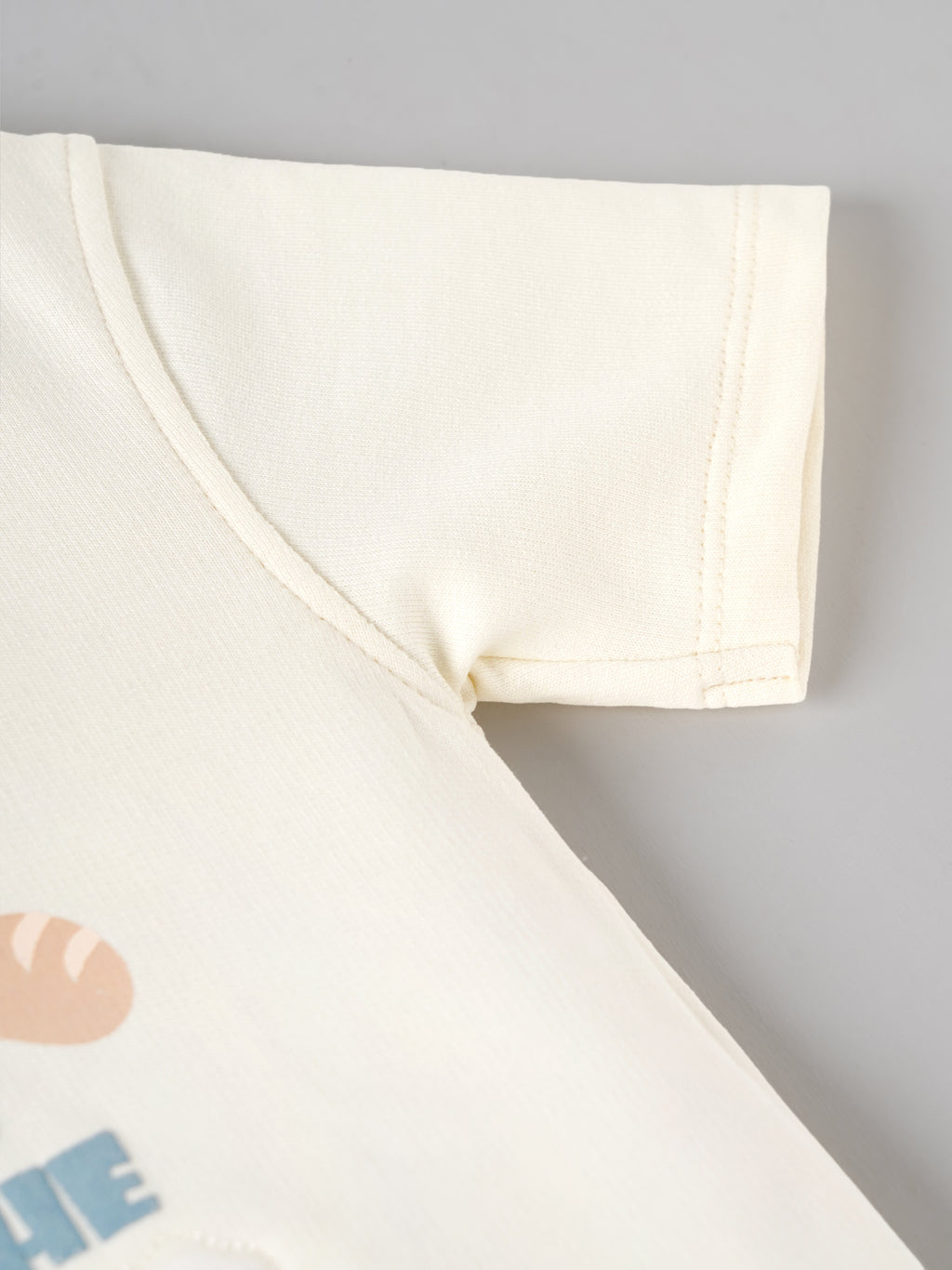 Popees Baby Boys Printed Polo Neck Half Sleeve T-Shirt | Soft Cotton Casual Tee | Cream & Blue | 3–24 Months
