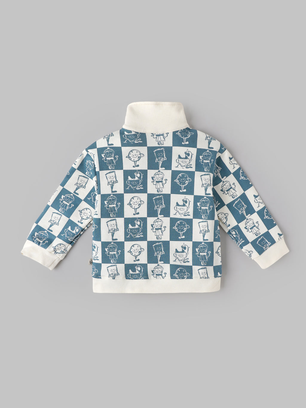 Popees Baby Boys Full Sleeve Printed Zip-Up Sweatshirt with Stand Collar | Comfortable Casual Winter Wear | 3 - 24 Months