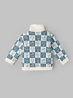 Popees Baby Boys Full Sleeve Printed Zip-Up Sweatshirt with Stand Collar | Comfortable Casual Winter Wear | 3 - 24 Months