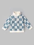 Popees Baby Boys Full Sleeve Printed Zip-Up Sweatshirt with Stand Collar | Comfortable Casual Winter Wear | 3 - 24 Months