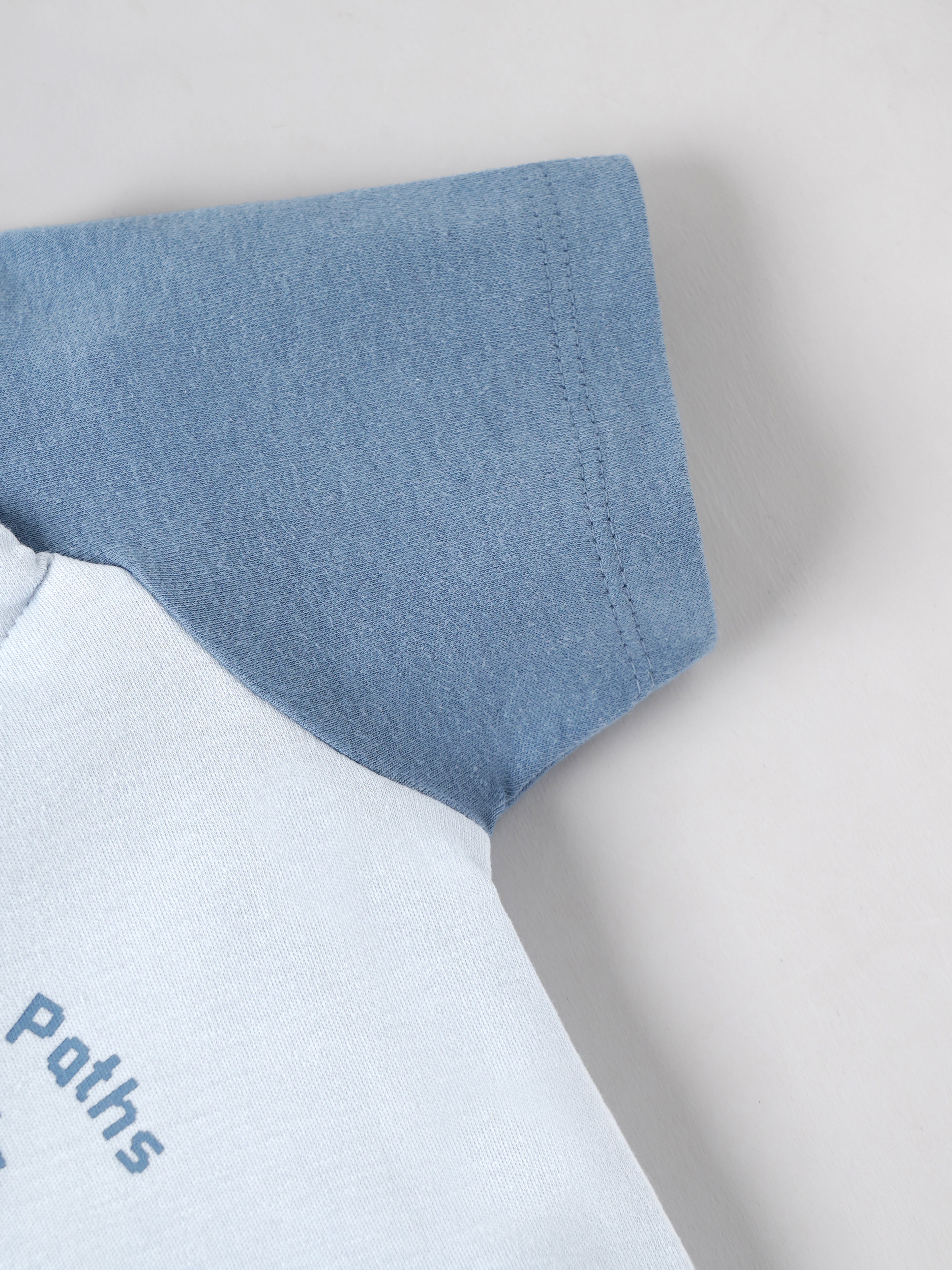Popees Baby Organic Bamboo Cotton Printed T-Shirt | Boys | Blue & White | 3–24 Months