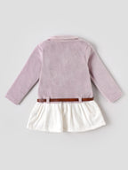 Popees Baby Girls Full Sleeve Collar Dress with Belt | 3-24 Months