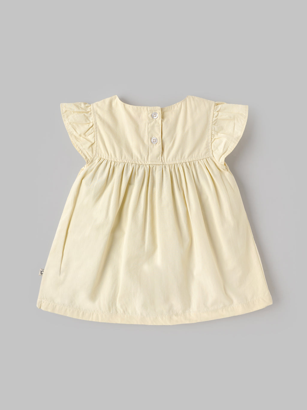 Popees Baby Girls Embroidered Collar Dress with Ruffle Sleeve |3-24 Months
