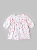 Popees Baby Girls Floral Dress | Soft Full Sleeve Printed Dress with Ruffle Detail Comfortable Casual Wear | 3-36 Months