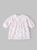 Popees Baby Girls Floral Dress | Soft Full Sleeve Printed Dress with Ruffle Detail Comfortable Casual Wear | 3-36 Months