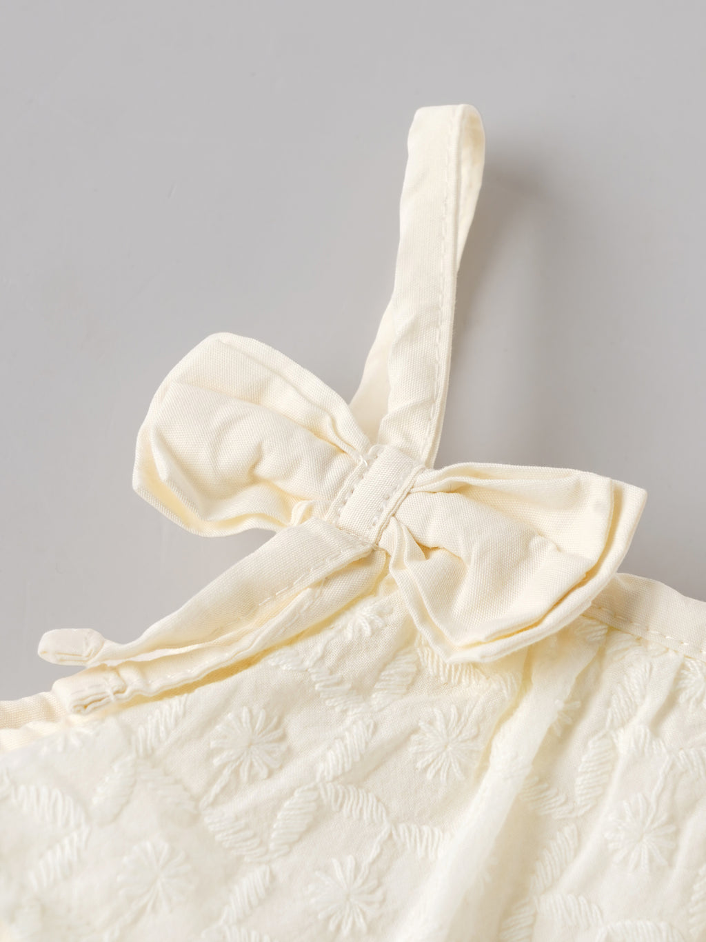 Popees Baby Girls Layered Ruffle Dress with Bow Straps – Off White|3 To 24 Months