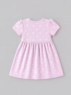 Popees Baby Girl Orchid Tint Floral Dress |Soft Bamboo Cotton Half Sleeve Front Button Dress |3–24 Months