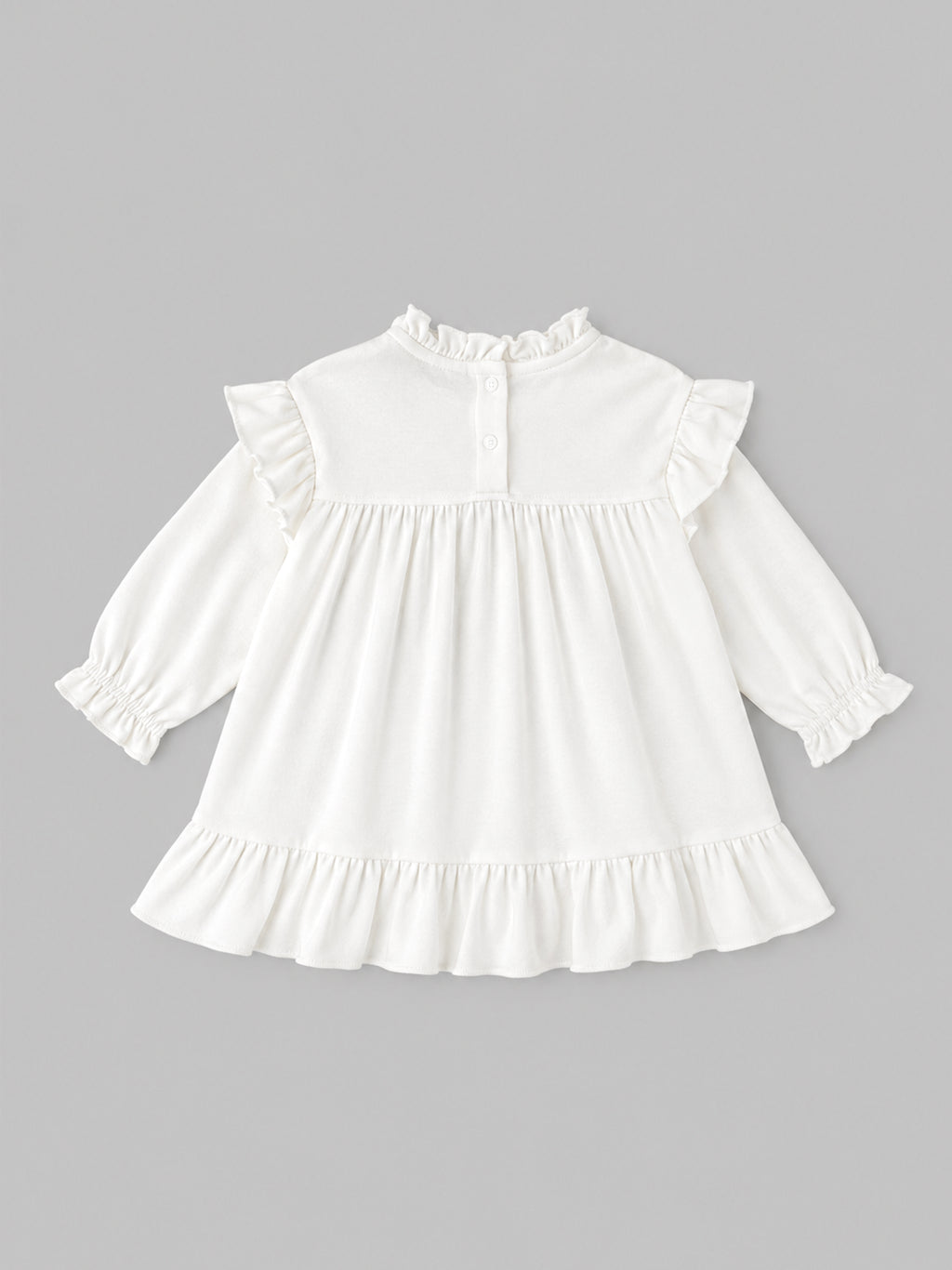 Popees Short-Sleeve Back Open Dress Made of Organic Bamboo Cotton Fabric (3-24 Months) for Baby Girls