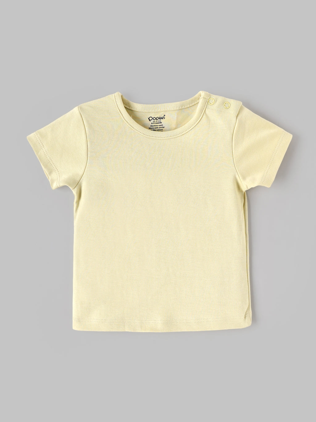 Popees Baby Girls Stylish Cotton Dungaree Set with Half Sleeve T-Shirt | Comfortable Casual Dungaree Outfit | Beige 3–24 Months